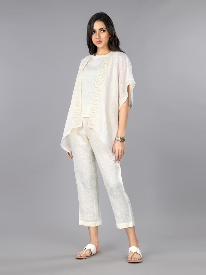 Gothilo Ivory Linen Shrug & Co-ord Set
