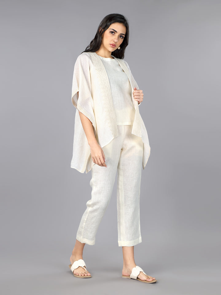 Gothilo Ivory Linen Shrug & Co-ord Set