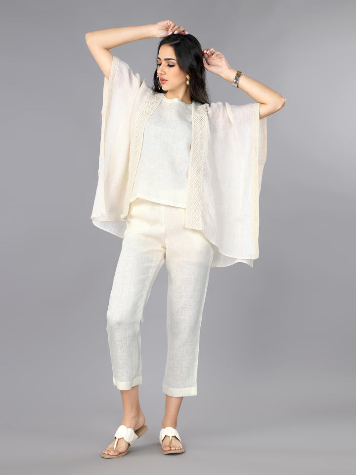 Gothilo Ivory Linen Shrug & Co-ord Set