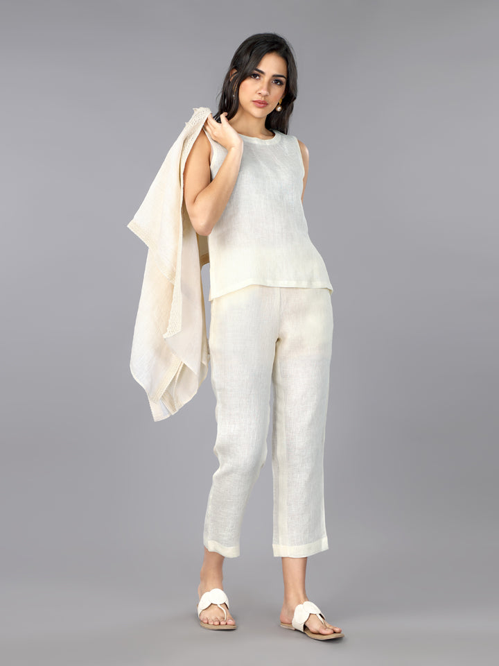 Gothilo Ivory Linen Shrug & Co-ord Set