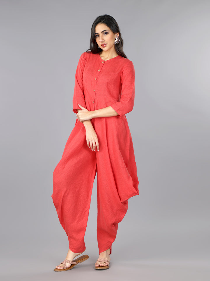 Gothilo Salsa Linen Cowl Jumpsuit