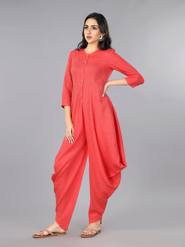 Gothilo Salsa Linen Cowl Jumpsuit
