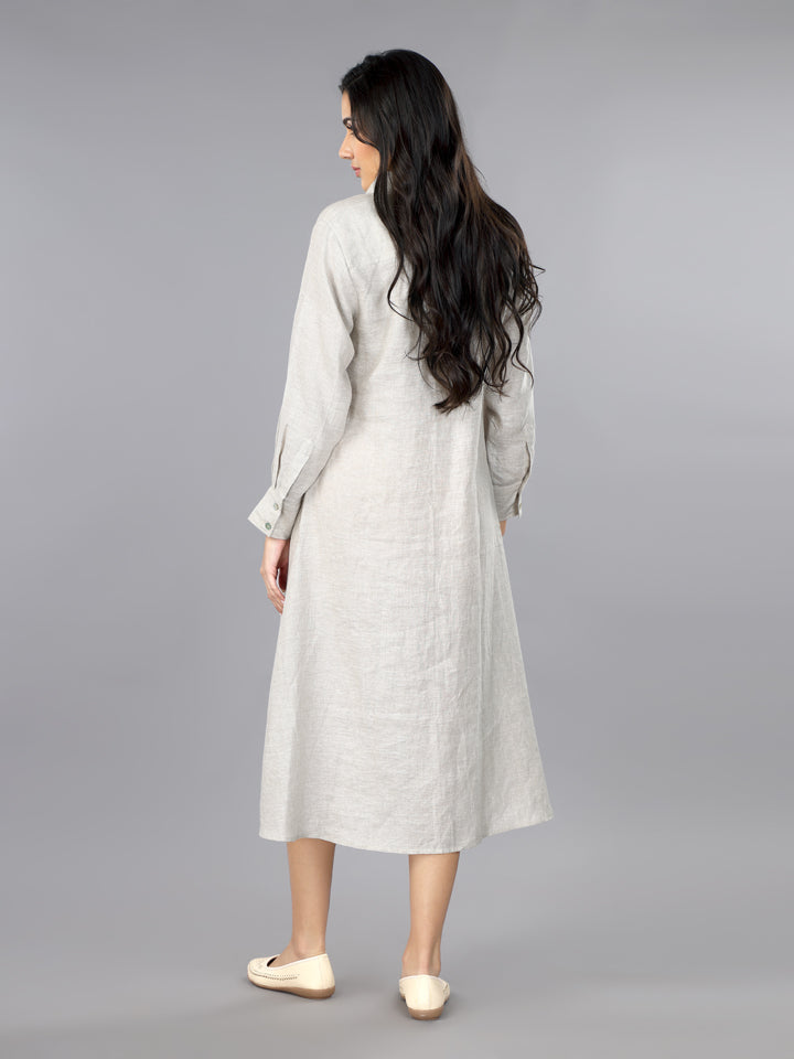 Gothilo Natural Linen Shirt Dress