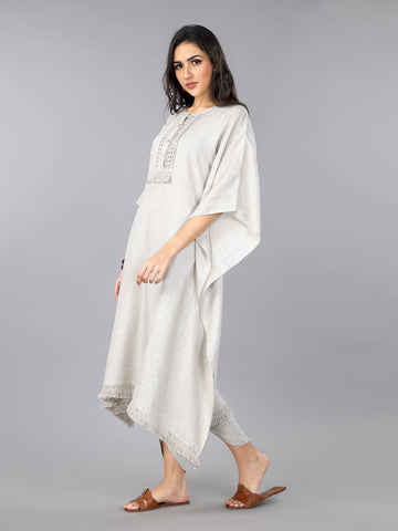 Gothilo Natural Linen Kaftan & Dhoti Pant Set