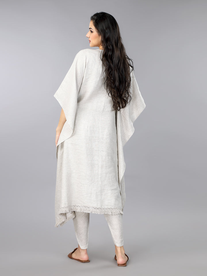 Gothilo Natural Linen Kaftan & Dhoti Pant Set