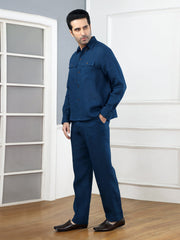 Gothilo Indigo Linen Pocket Shirt