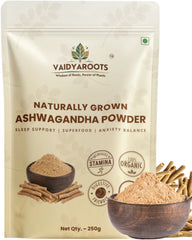VaidyaRoots Ashwagandha Root Powder | Superfood for Stress Relief, Better Sleep & Stamina Support | Withania Somnifera | Lab Tested