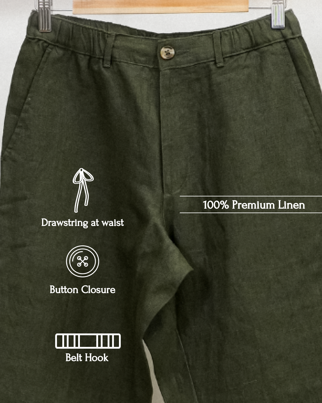 100% Premium Linen Chinos - Men