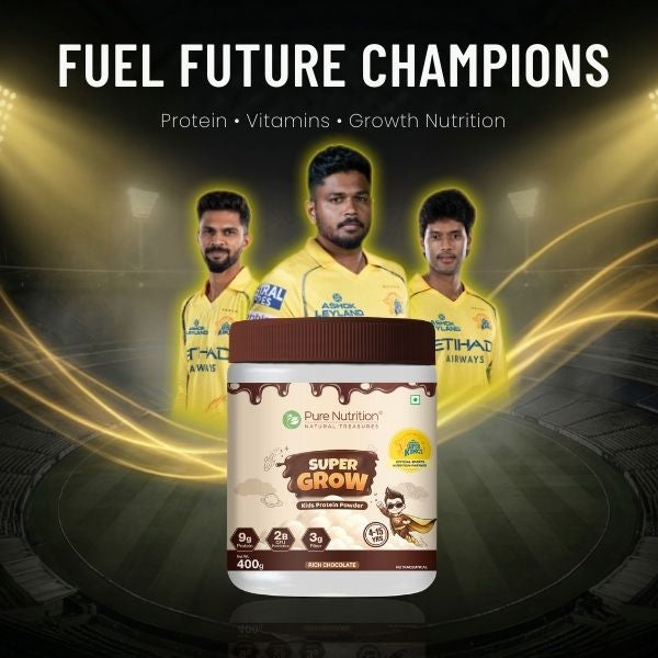 Pure Nutrition Super Grow Kids Protein Powder | Chocolate Flavour | With Vitamins, Minerals & Probiotics