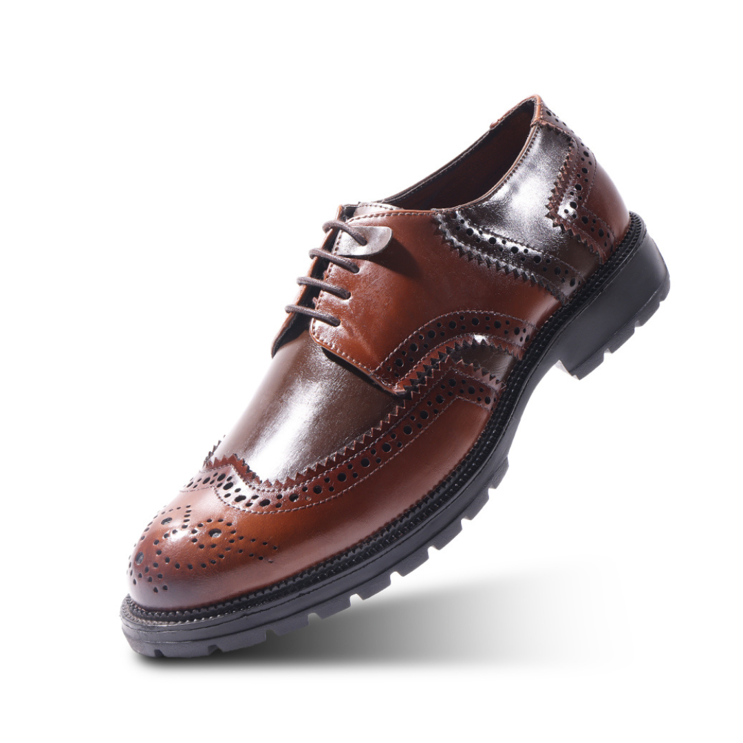 Monkstory Atelier 1900 Wingtip Bicolor Brogue Lace-Ups – Brown & Tan