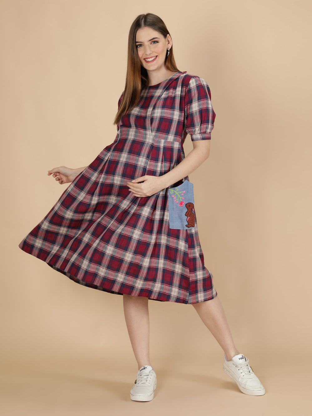 Mamacherub Checkered Rabbit Dress Mama