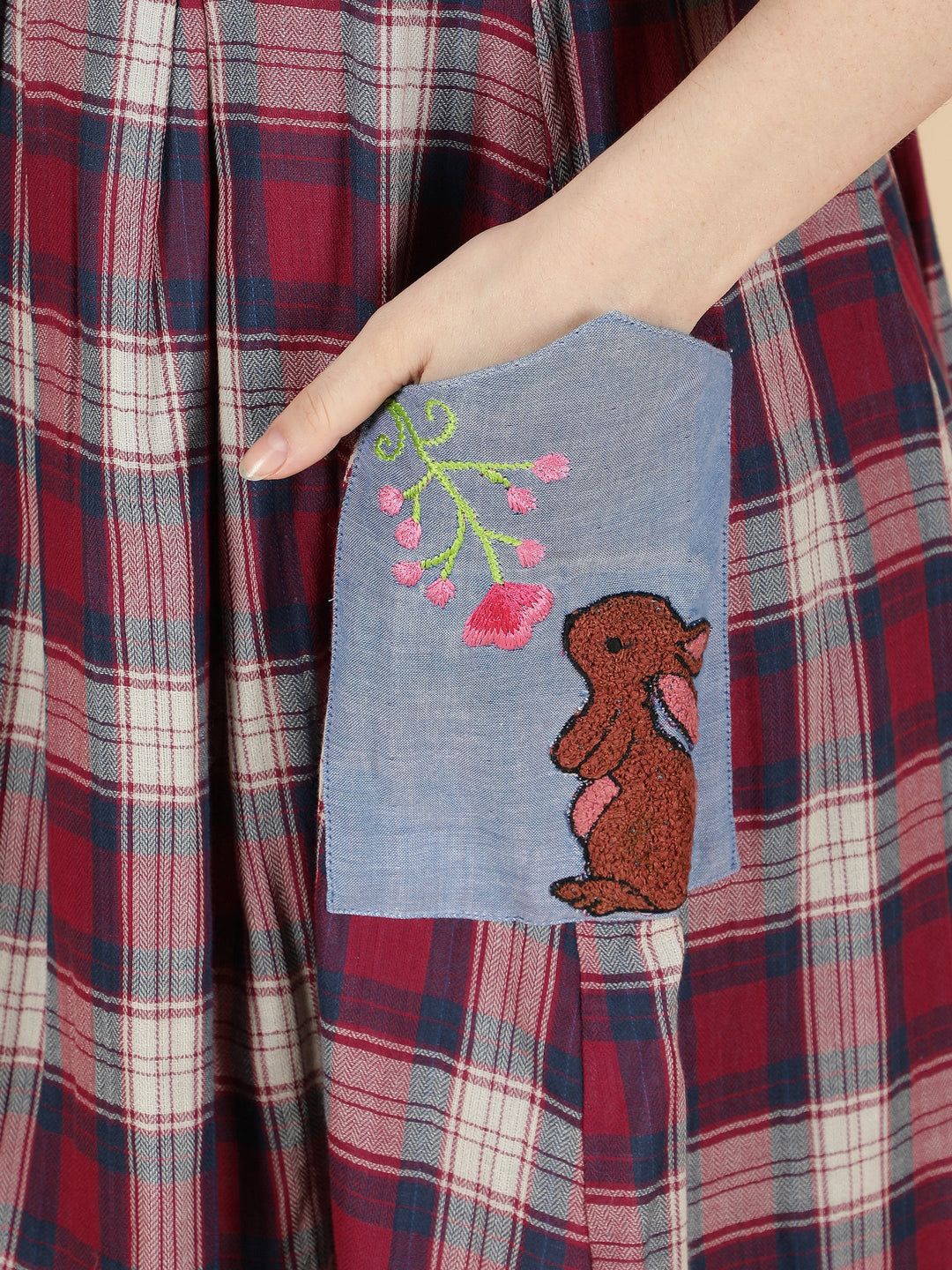 Mamacherub Checkered Rabbit Dress Mama