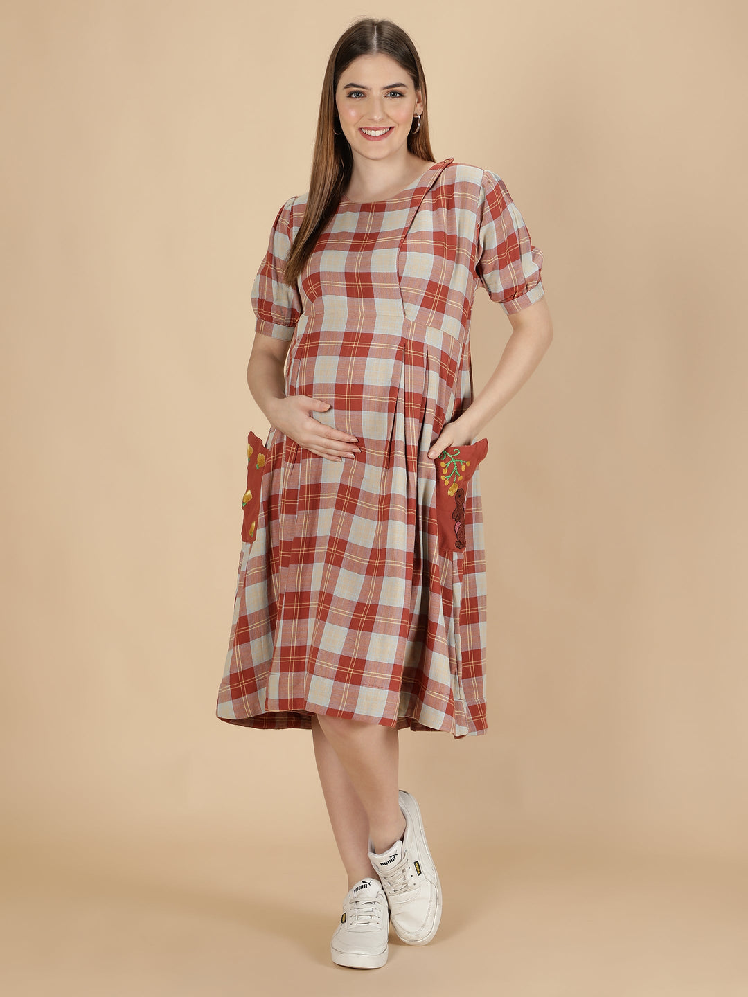 Mamacherub Checkered Rabbit Dress Mama