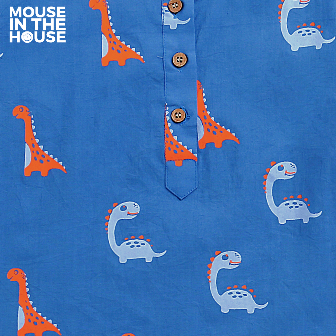 Mouse In The House Dino Friends (Blue)- Unisex Nightdress