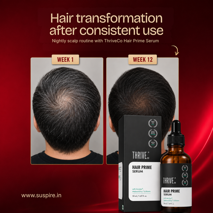 ThriveCo Hair Prime Serum With Arcolys, Biotin & Black Tea Extract, Light-Weight, Non-Sticky & Odourless Formula, Ammonia Free & Cruelty Free, 30 Ml