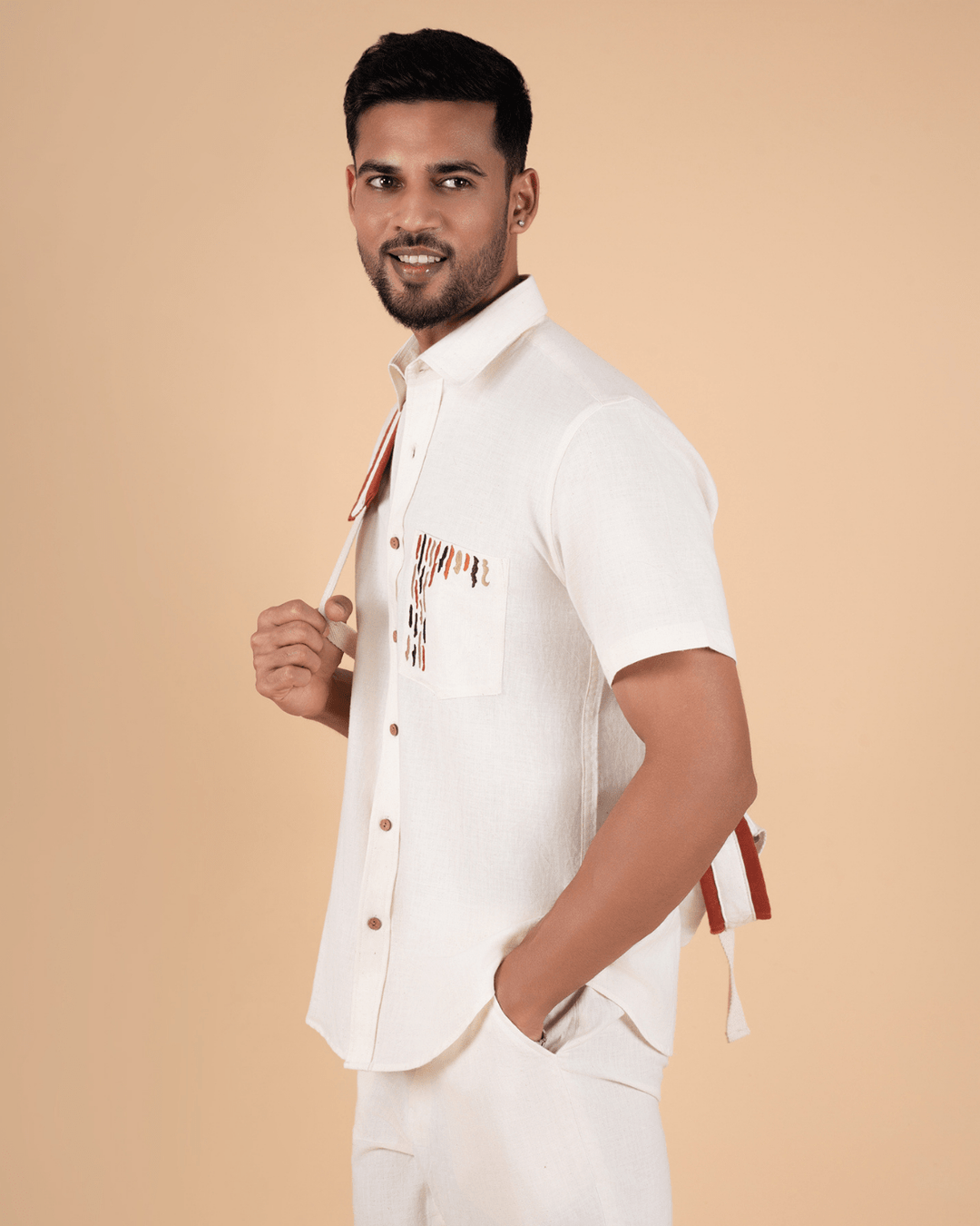 Natural Raw Threaded Pocket Shirt image
