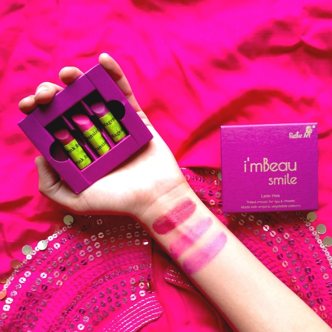 Rustic Art Organic Little Pink | Zero Waste Lip & Cheek Tint | Pack of 3 (MINI)