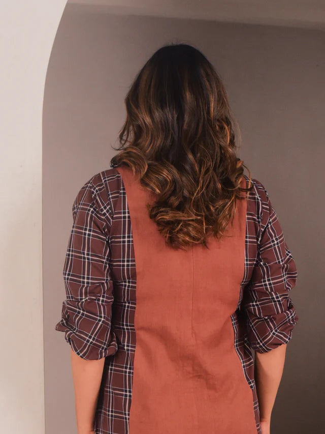 WhySoBlue Rae Checks Short Dress