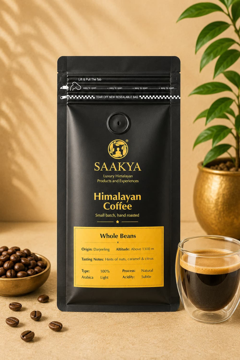 Saakya 100% Arabica Himalayan Coffee LightRoast | Whole Beans 250g