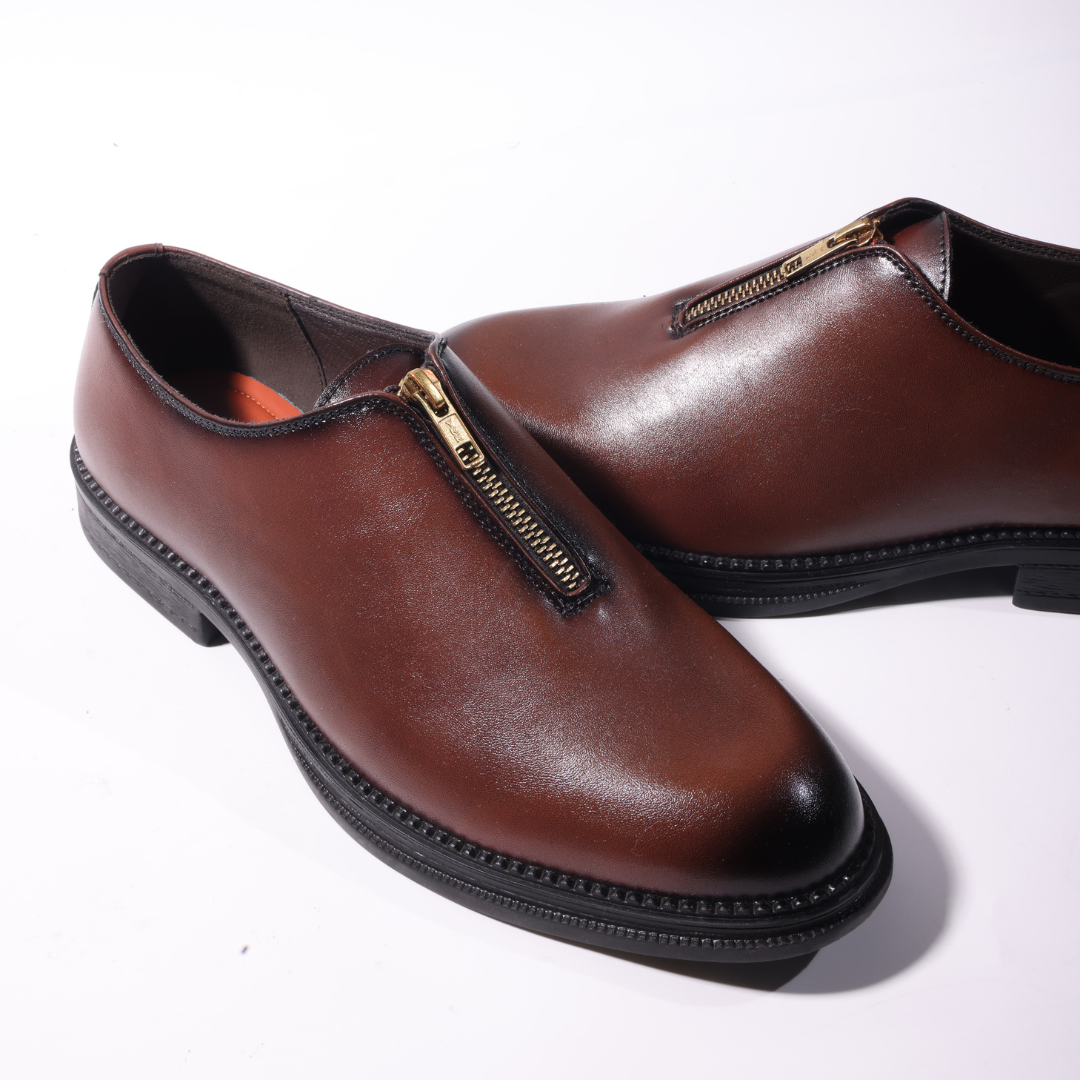 Monkstory Atelier 1937 Zip Up Oxford Slip-Ons – Brown
