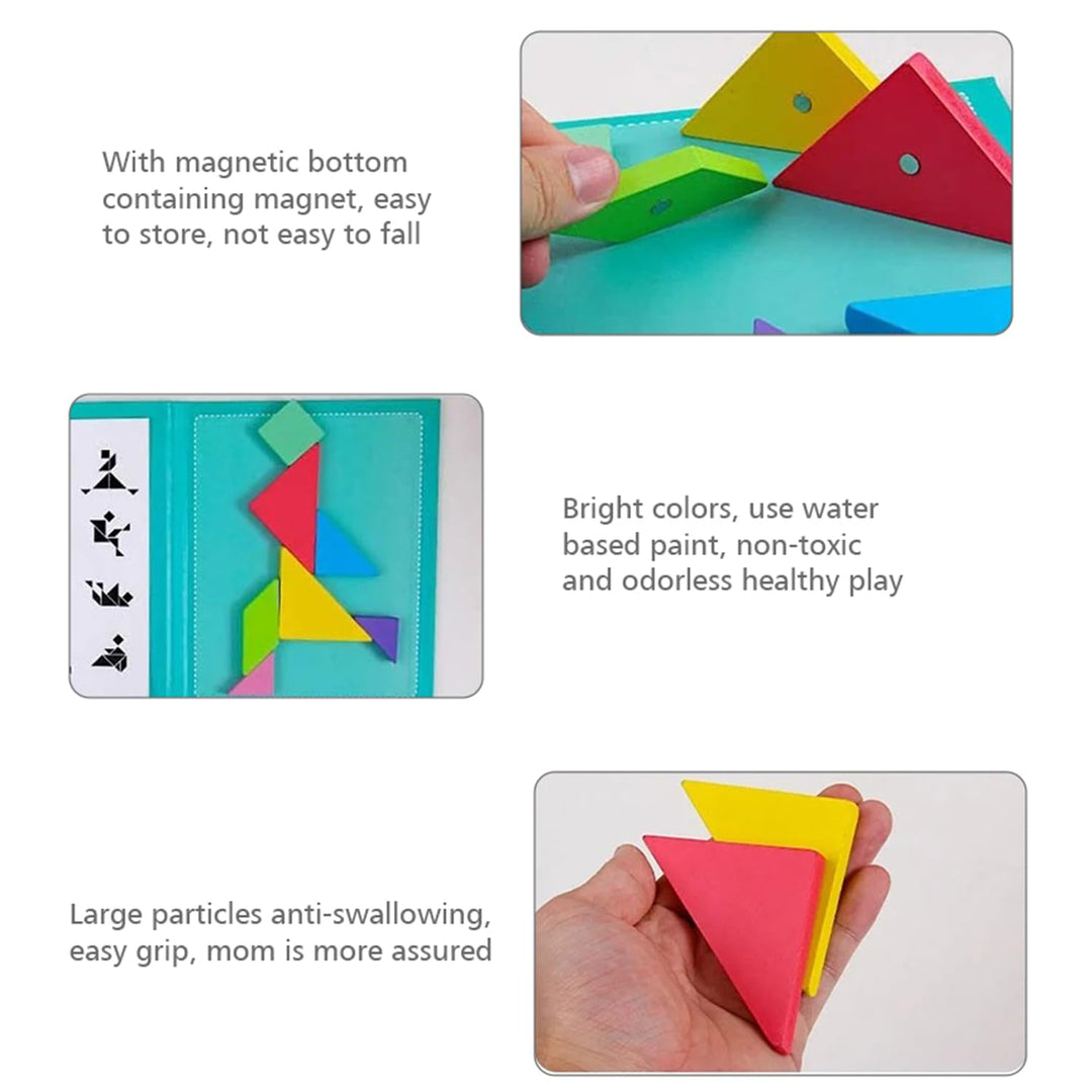 Wudly Wooden Magnetic Tangram Puzzle