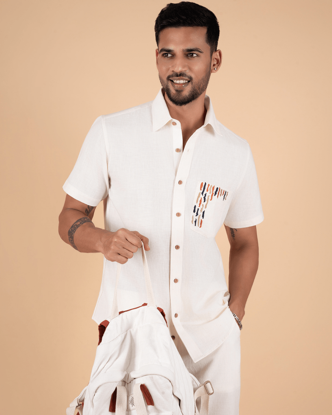 Natural Raw Threaded Pocket Shirt image