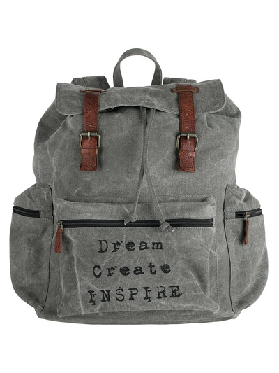 Mona B upcycled canvas back pack for office | school and college with upto 14” laptop/ Mac Book/ tablet: Dream