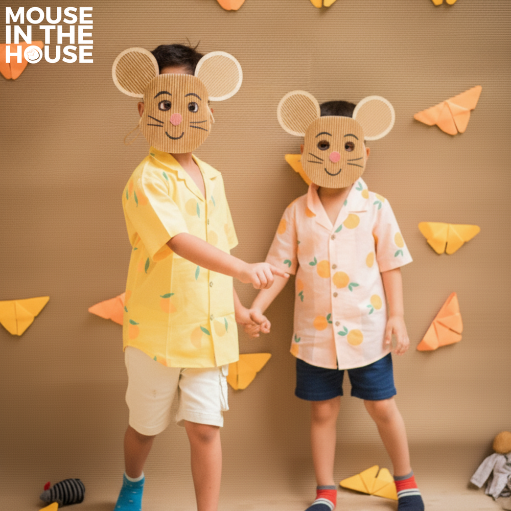 Mouse In The House A Tangy Orange- Cotton Shirt