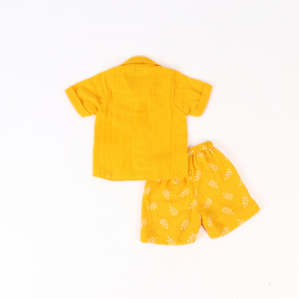 Momokos 100% Organic Cotton Sun-Kissed Double Gauze Shirt & Shorts Co-ord Set