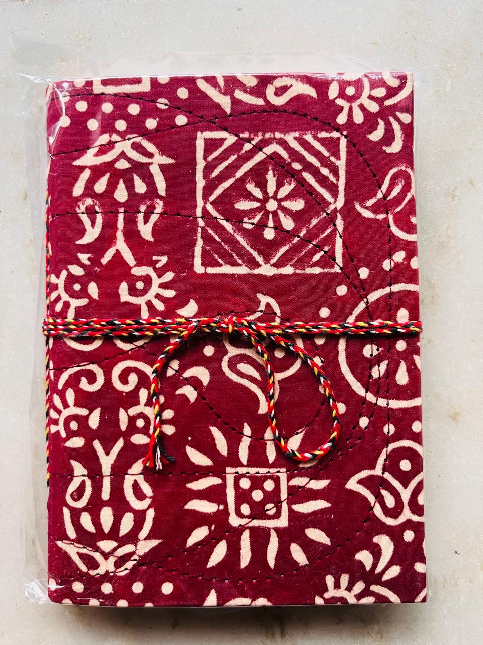 Handcrafted Fabric Diary | 18 × 13 cm | Peekaboo | Softbound with Strings