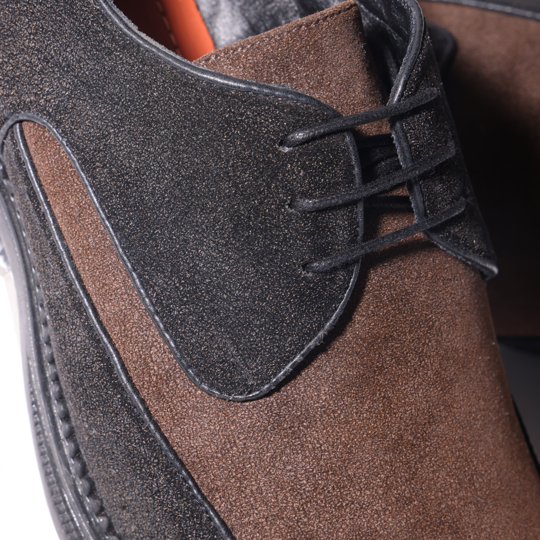 Monkstory Atelier 1860 Dual Tone Derby Lace-Ups – Brown & Black