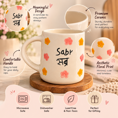 Douce Patience – Sabr Floral Ceramic Mug