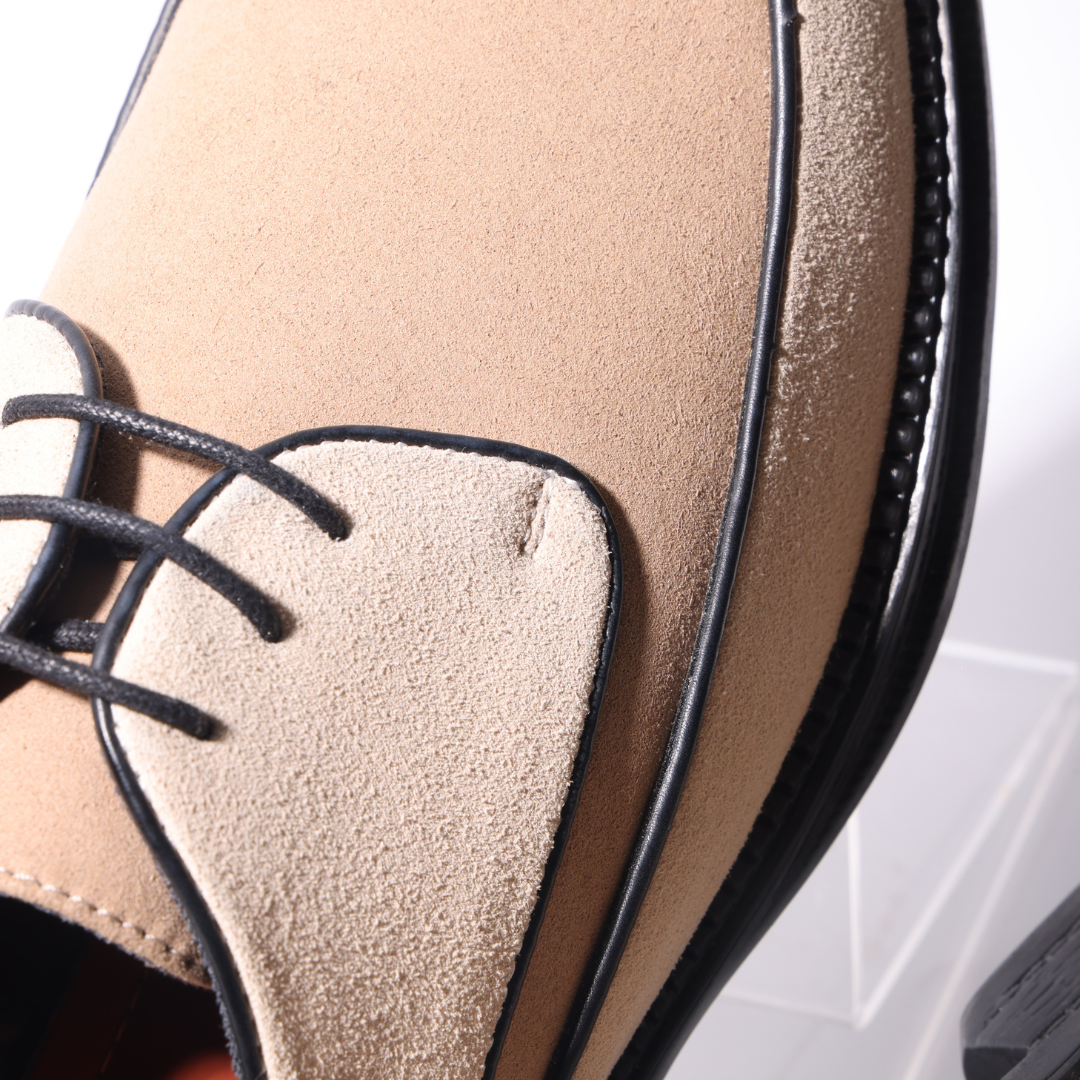 Monkstory Atelier 1860 Dual Tone Derby Lace-Ups – Sand Beige