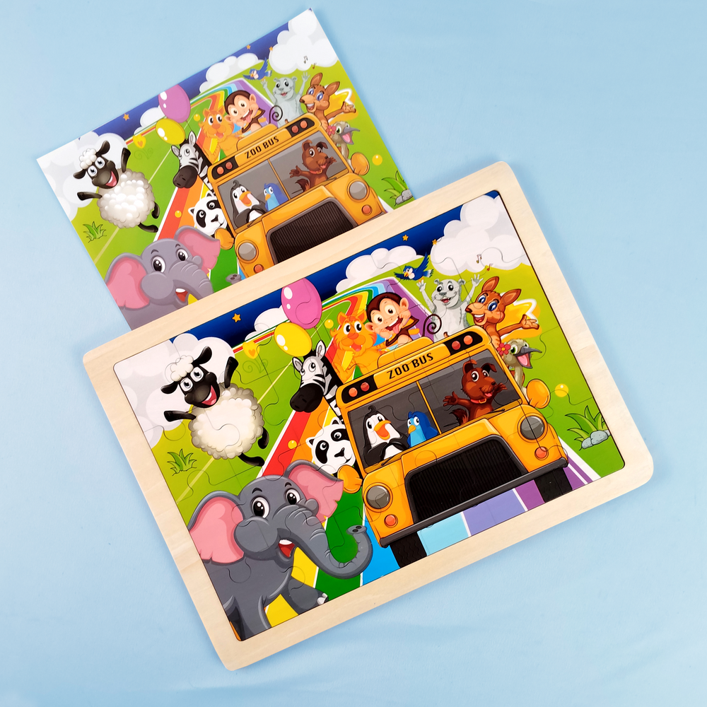 Wudly Toys Wooden Jigsaw Puzzle | Dinosaur, Ocean & Construction Themes