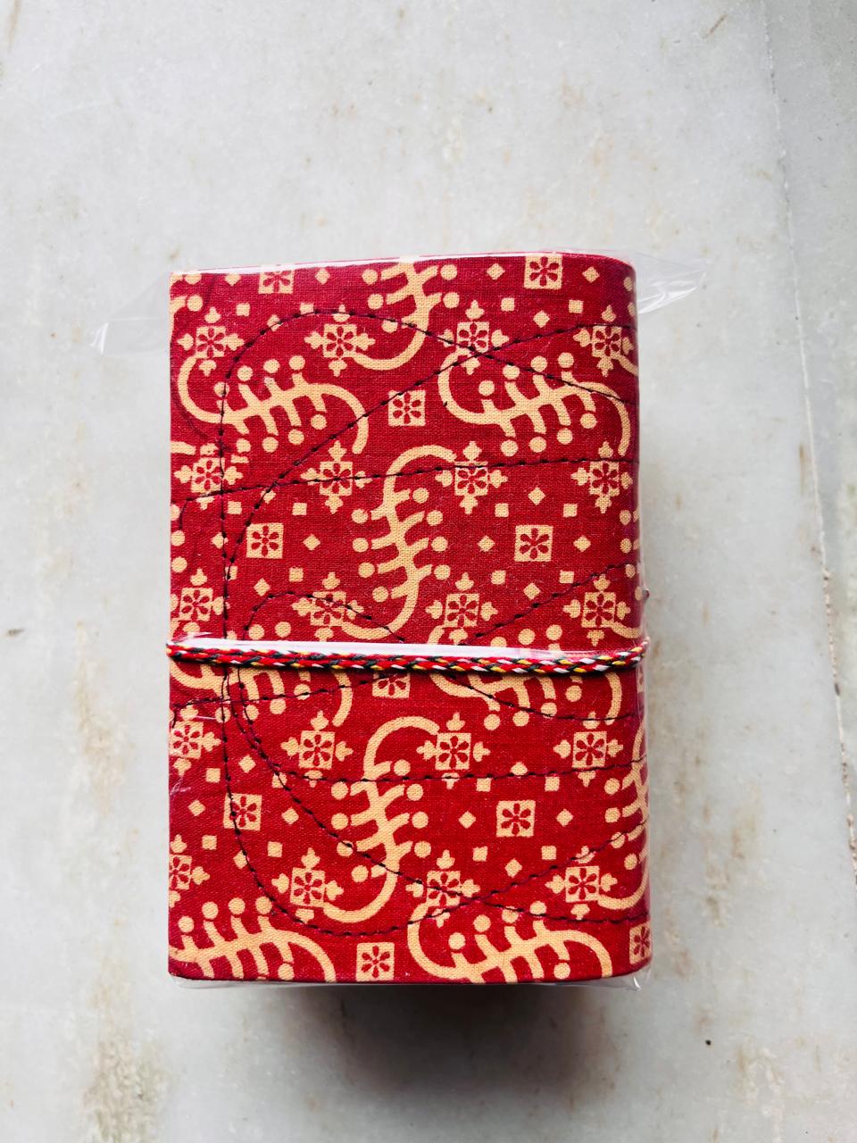 Set of 2 Handcrafted Fabric Diary | 15 × 10 cm | Peekaboo | Softbound with Strings