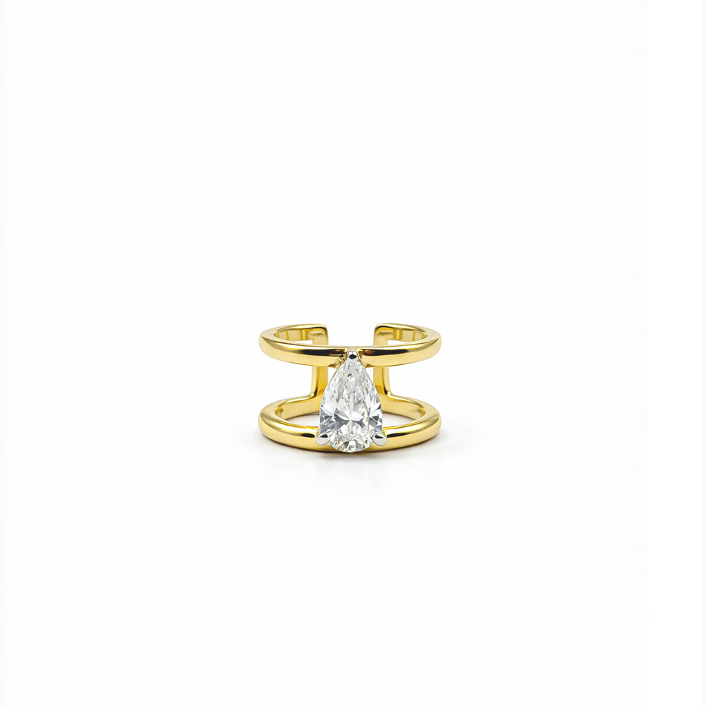 Drop diamond Minimal Ear Cuff