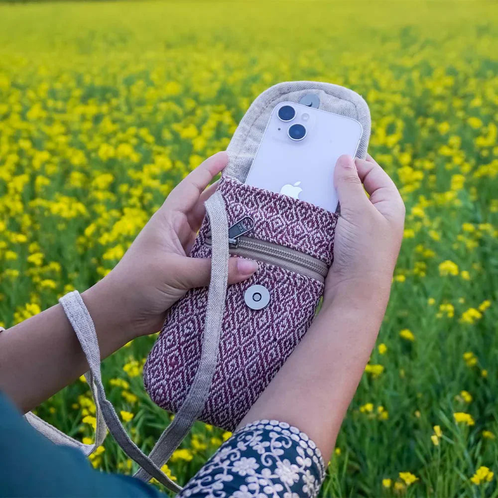 My Original OG Diamond Mobile Sling - Hemp Phone Bag - Stylish, Sustainable & Hands-Free