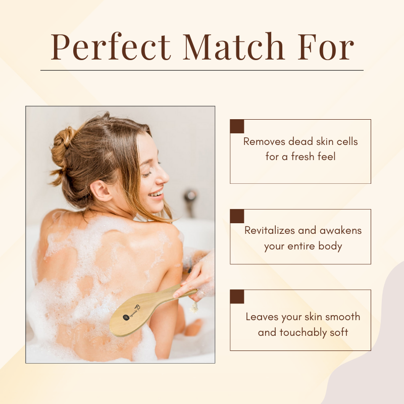 Organic B Tilted Head Dry Brush |Natural Exfoliating