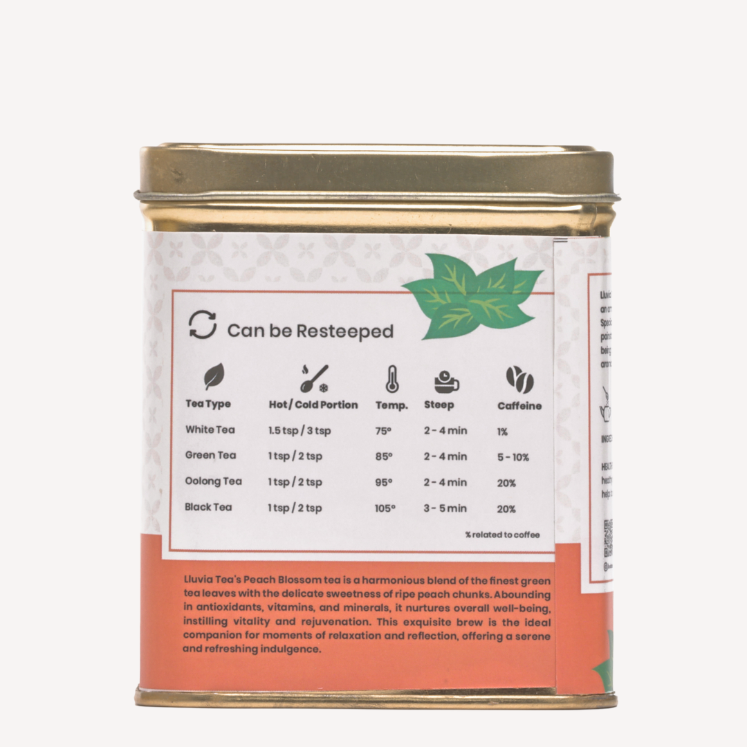 Lluvia Tea Peach Blossom Tea - Antioxidant Rich | Improves Skin Health | Mood Enhancement (50 gm)