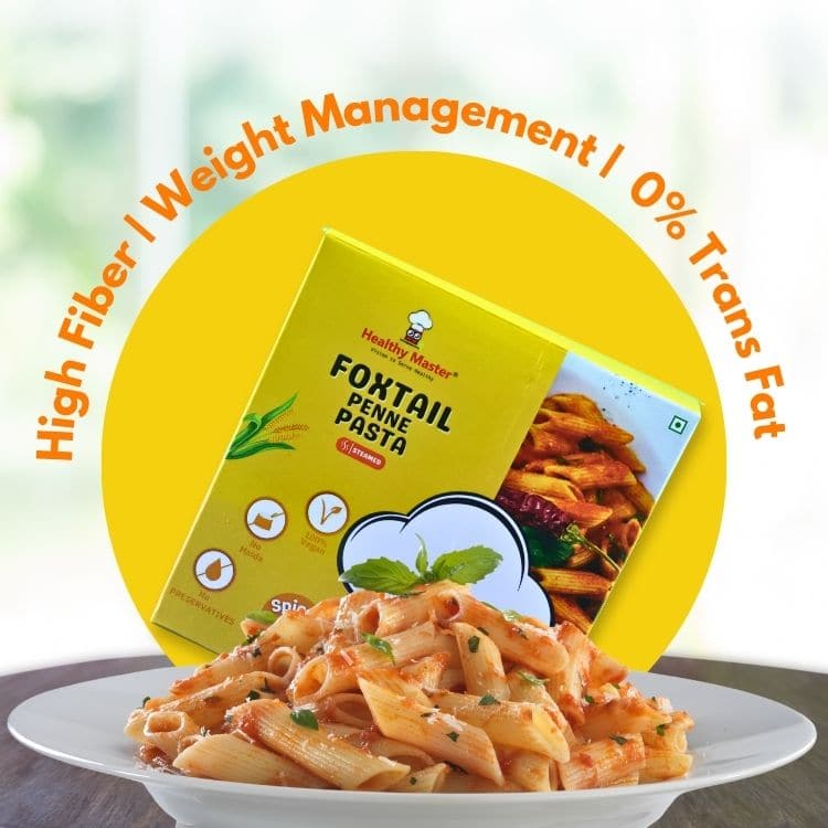 Healthy Master Foxtail Millet Penne Pasta 400g | Millet-Based Penne | No Maida | Pasta for Cooking