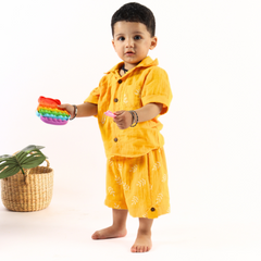 Momokos 100% Organic Cotton Sun-Kissed Double Gauze Shirt & Shorts Co-ord Set