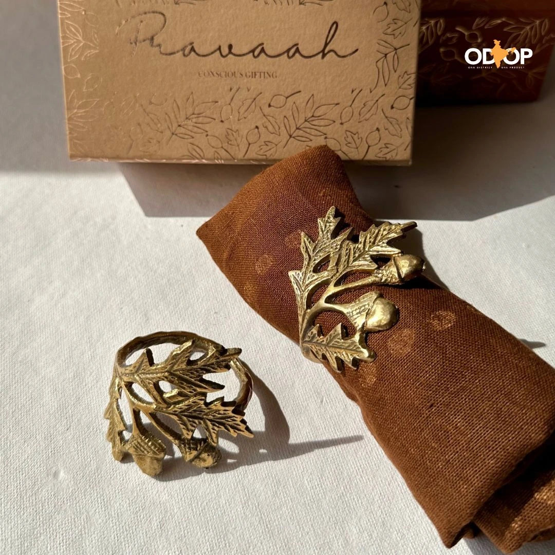 Pravaah Phool Napkin Rings | Brass Table Decor | Handcrafted in Small Batches