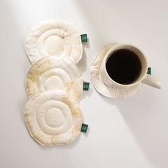 Ecokari Eco-Printed hemp fabric coasters (set of 2)