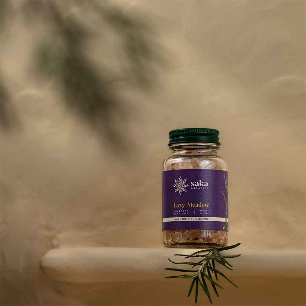 Saka Organics - Lazy Meadow | Handmade Lavender Bath Salt | Natural Relaxation for All Skin Types (50gms)