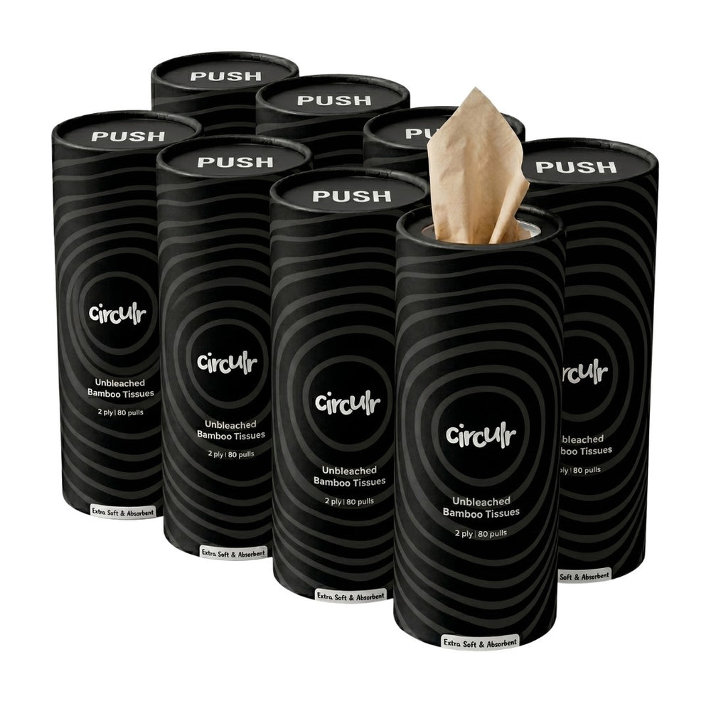 Bamboo Tissue Tube Black (Pack of 8)