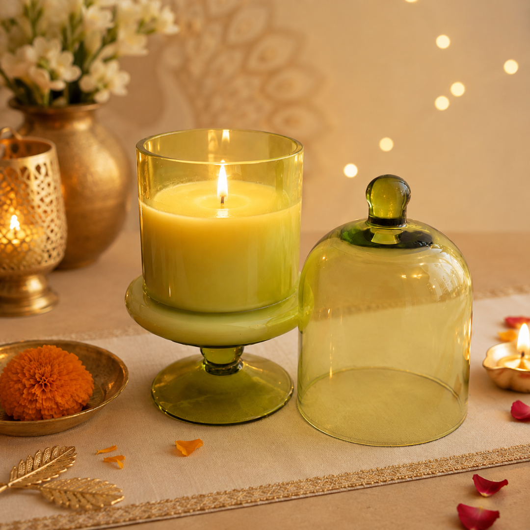 Emerald Glow Diwali Candle Gift Hamper – Elegant Festive Gift