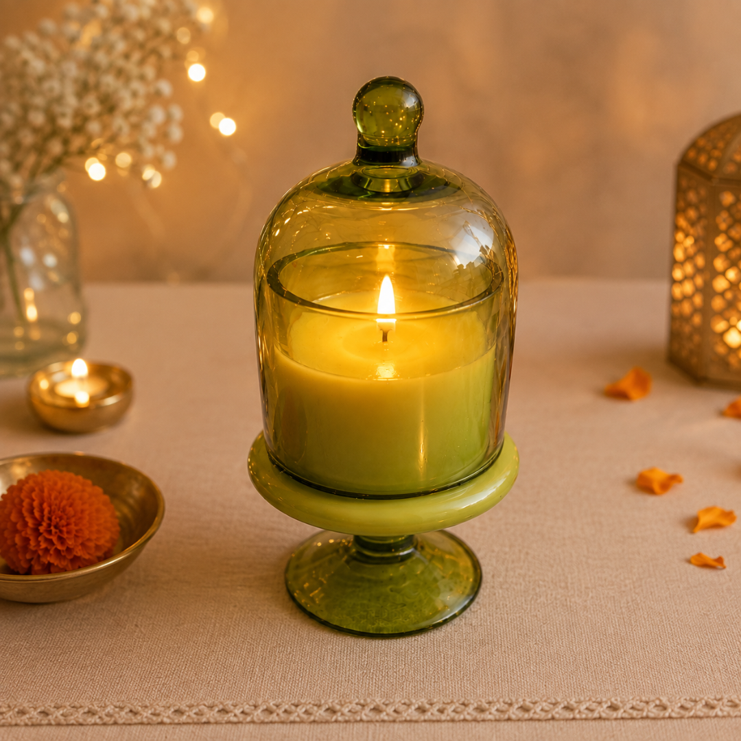 Emerald Glow Diwali Candle Gift Hamper – Elegant Festive Gift
