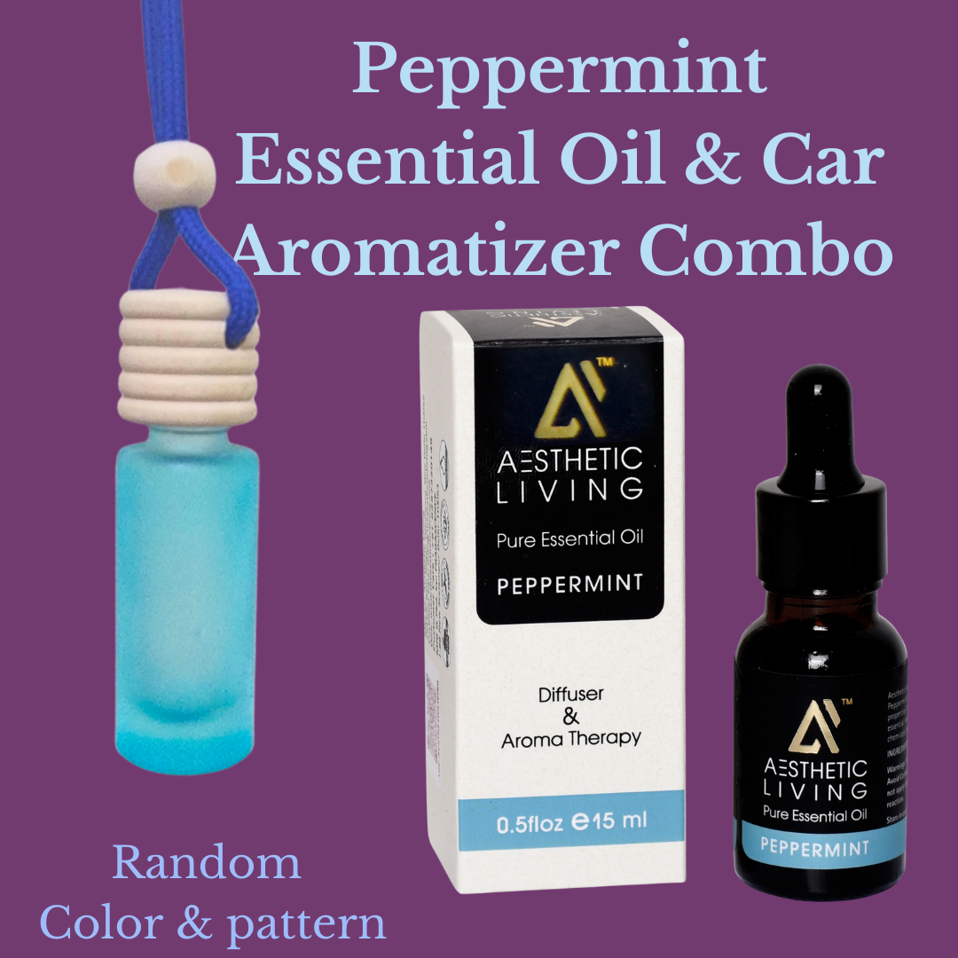 Aesthetic Living Car Aromatizer/ Diffuser Bottle with Essential Oil(Neon Tube shape-6ml+ Essential oil-15ml)