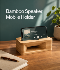 Bamboo Speaker Amplifier and Mobile Holder