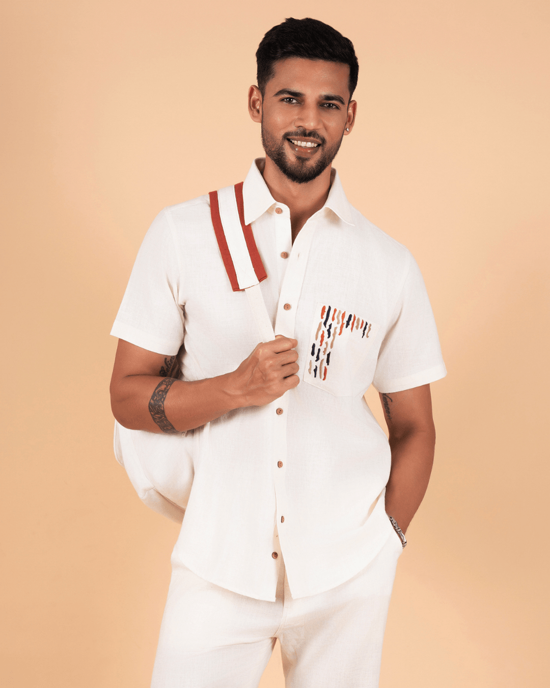 Natural Raw Threaded Pocket Shirt image
